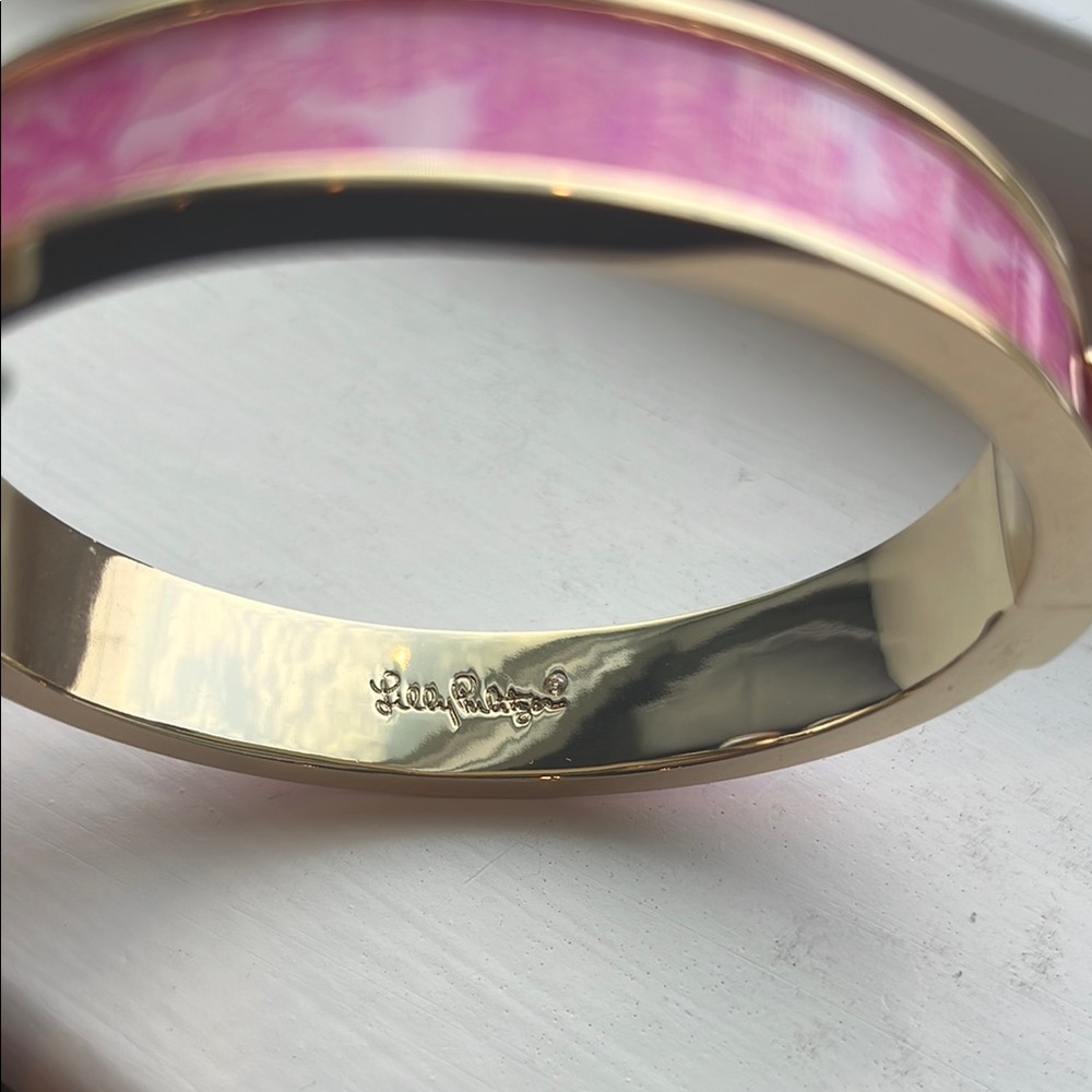 Lilly Pulitzer - Pink and Gold Bangle Bracelet - Picture 2 of 5
